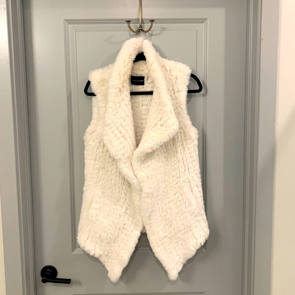 Dolce Cabo Faux Fur Vest White Size S